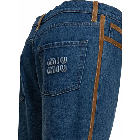 [MIU MIU] 라프리마 여성 진 위드 레더 인서트 GWP566 17GIF0013 S OOO Blue /3