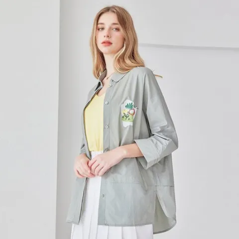 [르포엠]폴렌 아트웍 블라우스 셔킷