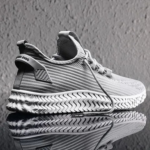 [에이치플러스몰]남성 발편한 런닝화 슬립온 니트 운동화