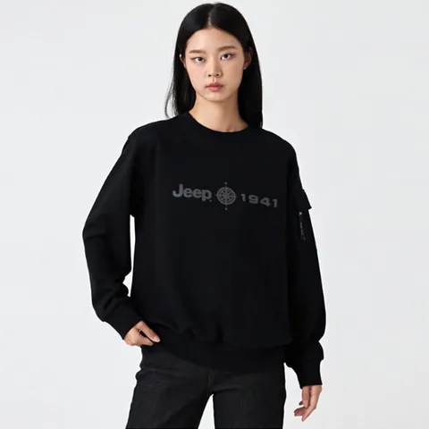 [ 롯데백화점 ][지프]남여공용 소매 프린트 흘림 프린트 맨투맨 (JN3TSU863)