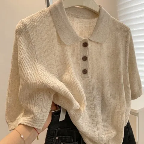 [아리엘스타일]베이직템 여름니트코디 소프트톤룩 켈리틴카라반팔티