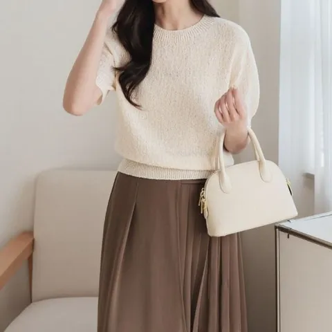 룰루제이 / 버블 홀가먼트 반팔 니트