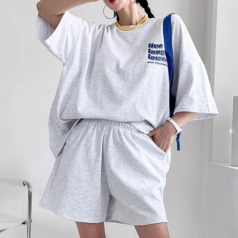 H스타일(LH)LLL리리리세트 여름 여성 반팔세트