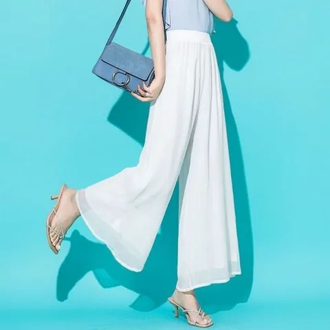 통바지 밴딩쉬폰바지 쉬폰와이드 쉬폰와이드통바지 2