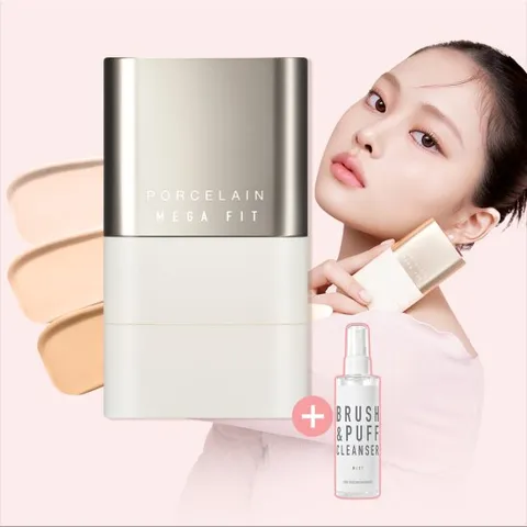 [포슬린ver] 조성아 메가 핏 스틱 커버 파운데이션 마스터 포슬린+증정(브러쉬클렌징미스트)