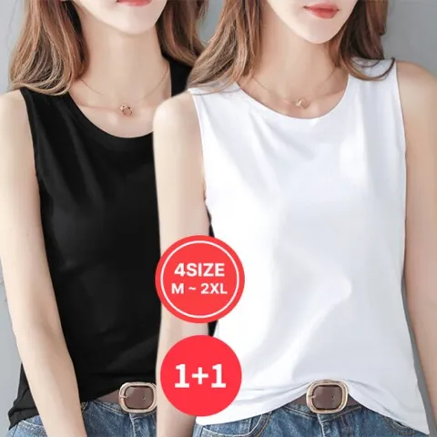 나바바 /  1 + 1상품  여성 심플 민소매 나시 티셔츠 NT2405/ 4사이즈