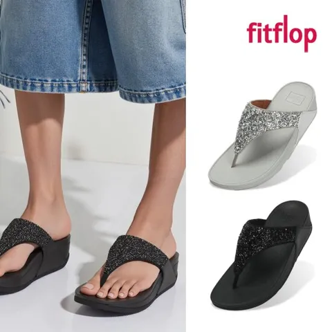 핏플랍 슬리퍼 루루 쉬머포일 토 포스트 여성 쪼리 블랙/실버 2종택1