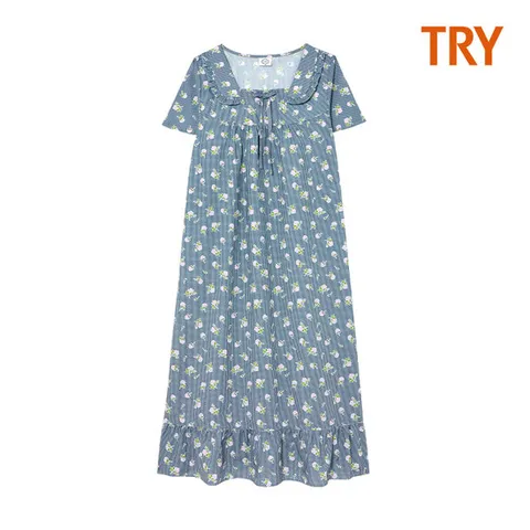 [트라이] 여성 아사 나염 원피스 J06