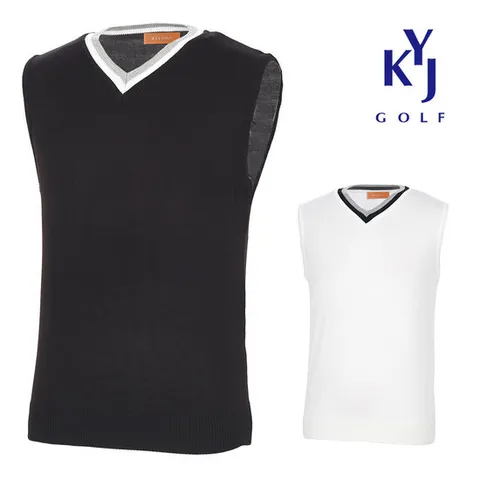 [김영주골프]여름 니트 베스트 슬림 스판 브이넥 남성 골프 조끼