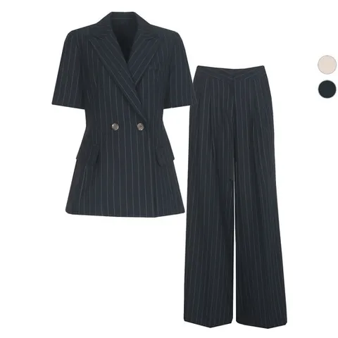SET 여성 여름 정장 시크 자켓i+와이드팬츠 세트