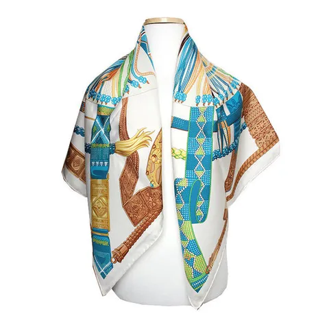 (명품) 에르메스 까레 실크 스카프 벨트와 타이