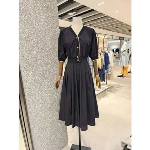 [ 현대백화점 ]JIGOTT 지고트 [브이넥 반팔 밴딩 원피스] JR5E0OP103