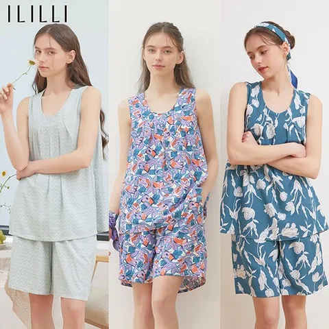 아이릴리 인견썸머 민소매 플라워셋업 3세트