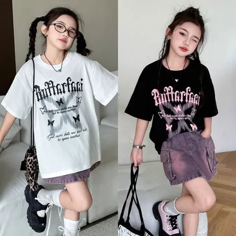[삐삐네옷가게]삐삐네옷가게 초등학생 여아 버터플라이 여름 2color 티셔츠