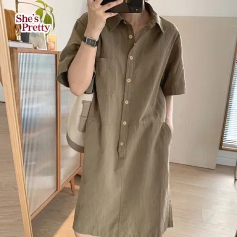 [쉬즈프리티] 카야린넨셔츠원피스