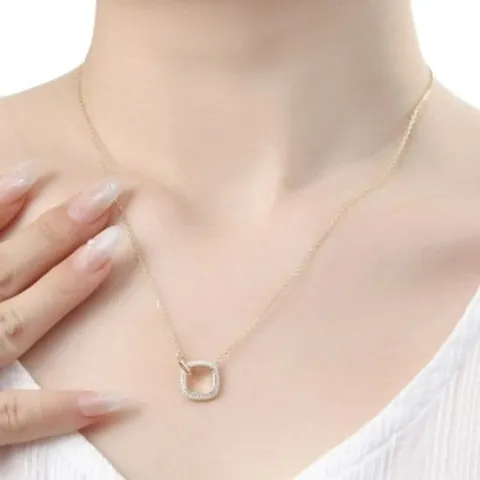 비쥬홀릭실버925골드도금더블스퀘어목걸이 925목걸이