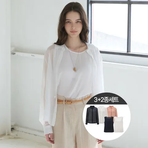 26SS 시스루 시어 셔츠3종+이너2종(총5종)