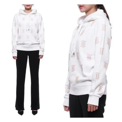 [버버리]22SS 여성 모노그램 모티브 프린트 후드티셔츠 (8052125