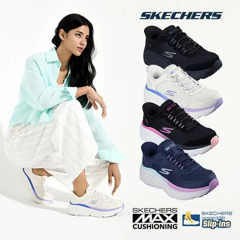 스케쳐스 25FW 최신상 여성용 맥스쿠셔닝 슬립인스 워킹화