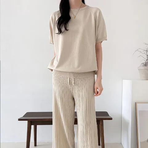 H스타일(SET)디얼니트바지세트 여름 트레이닝복세트