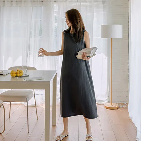 [저스트원] 아이스쿨 와이드 나시원피스(숏/롱)