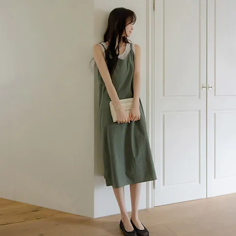 [저스트원] 아이스쿨 끈나시 원피스(숏/롱)