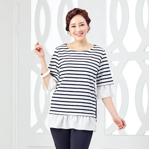 [마담엘레강스][마담엘레강스] 큐티 마린 블라우스 K181BL05