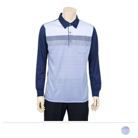 [모던브릭]로엘 배색 카라넥 긴팔 티셔츠