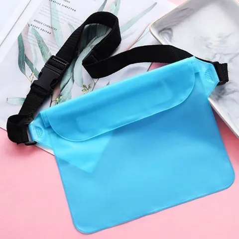 핸드폰 소품보관 수영장 워터파크 블루 방수가방 힙색 워터파크가방