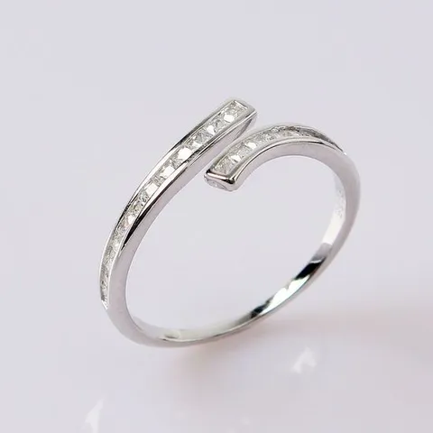 오픈링 리크플 반지 백금도금 큐빅 실버 오픈링