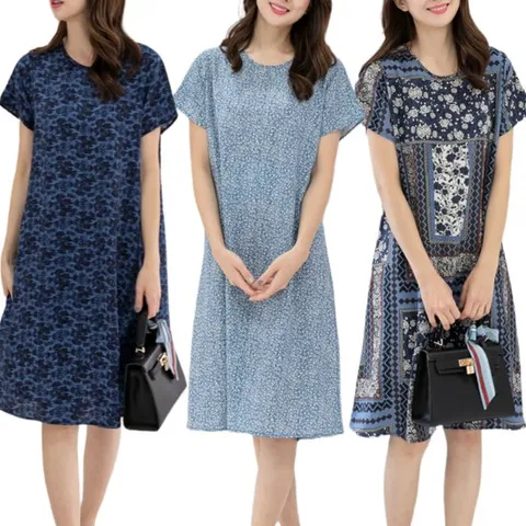 [제니유]여름 여성 쿨 인견 블라우스 빅사이즈 원피스 엄마옷