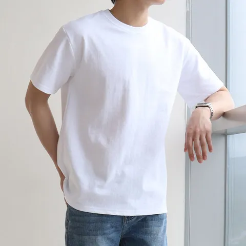 [지지블랙]지지블랙 카빈 비침없는 두꺼운 면 반팔 티셔츠