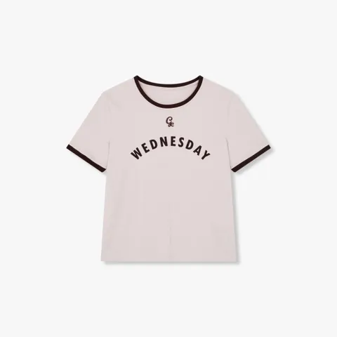 [ 롯데백화점 ][지컷]배색 디테일 숏 슬리브 티셔츠 7295240102