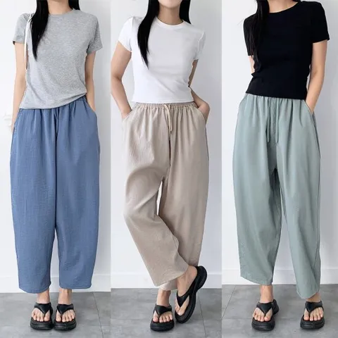 인견 여성 밴딩 항아리바지 시원한 팬츠