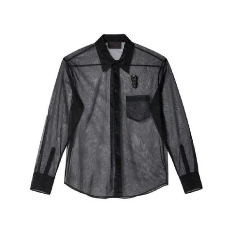 26 SS Simone Rocha 장식 시스루 셔츠 5289TB0069 TP432039216