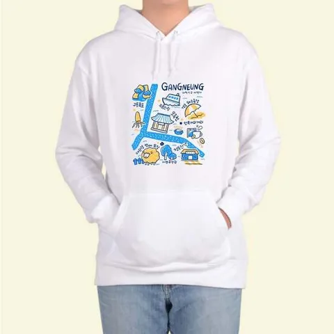 헤비후드티 전색상 국내여행 강원도 강릉 그림 프린트티셔츠