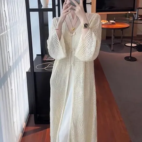 [아리엘스타일]크로셰짜임 롱가디건 썸머아우터 데슈린여름가디건