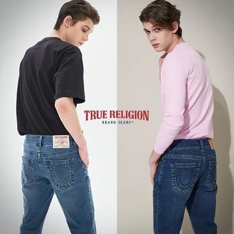 트루릴리전 23SS 봄 코튼 데님 팬츠 2종, 남성 (릴렉스 스트레이트핏)