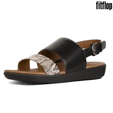 핏플랍 델터 백 스트랩 샌들 레더 스네이크 프린트 여성 신발 M54-611