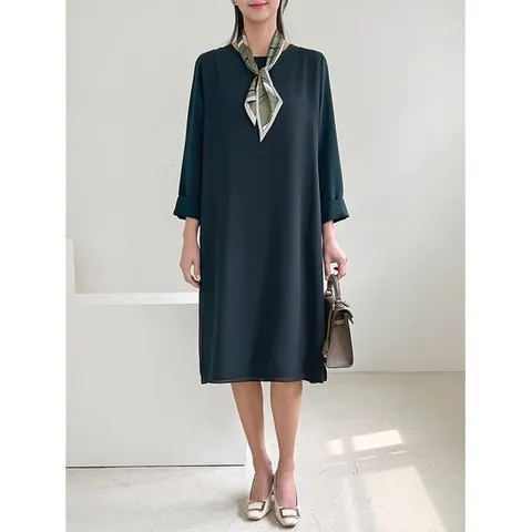 [드리다] 여성 봄 가을 이중 쉬폰 빅사이즈 정장 원피스 40-50대 미시 중년여성 엄마옷 하객 상견례 오