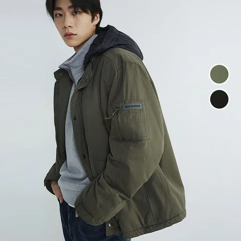 [ 롯데백화점 ][버커루]남성 후드 야상 패딩 점퍼 B234JP340P