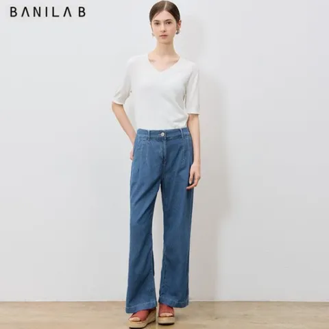 바닐라비  린넨 썸머 와이드 데님팬츠