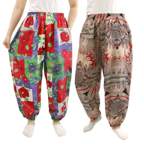 국내생산 인견100% 빅사이즈 나염 9부 통바지 몸빼 할머니 엄마 여름바지