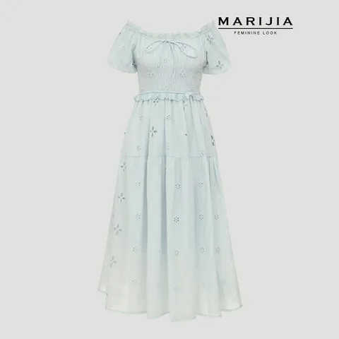 [마리지아][MARIJIA] 오프 숄더 플라워 펀칭 원피스_MOPB29026