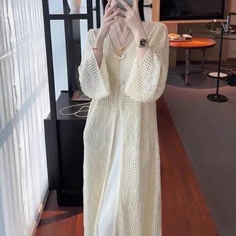 [아리엘스타일]크로셰짜임 롱가디건 썸머아우터 데슈린여름가디