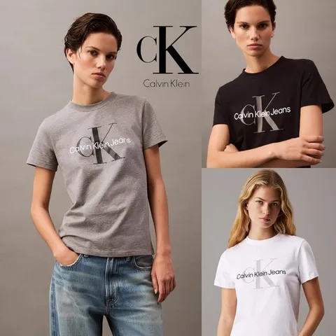 캘빈 클라인 Calvin Klein 40WL260 여자 모노그램 로고 반팔 티셔츠