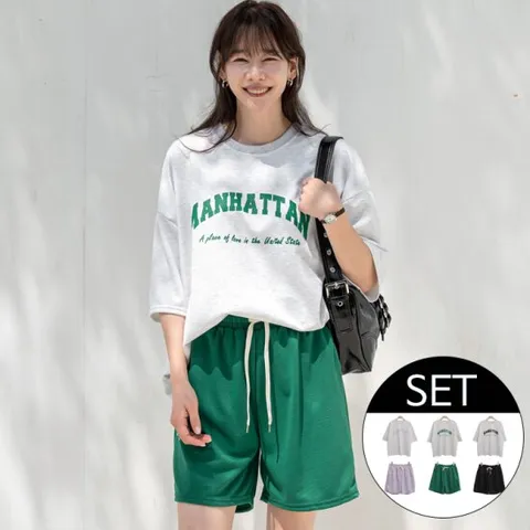 [키첼] 메디스 7부 티셔츠 + 팬츠 세트