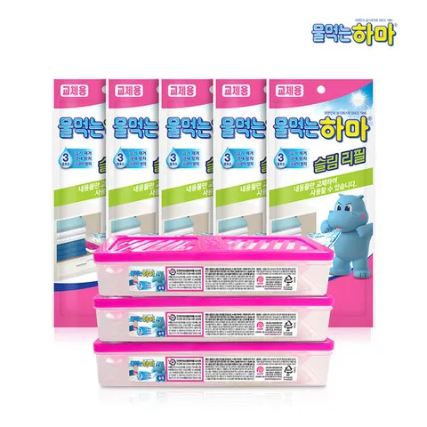 물먹는 하마 슬림 제습제 본품 x3개+리필 x5