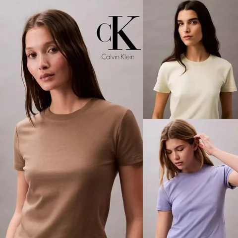 캘빈 클라인 Calvin Klein 44A202G 여자 리퀴드 코튼 크루넥 반팔 티셔츠