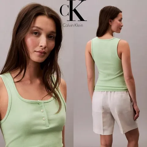 캘빈 클라인 Calvin Klein 47C225G 여자 Contour 헨리넥 탱크탑 민소매 티셔츠